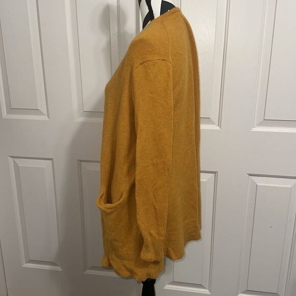 MADEWELL Mustard Yellow Merino Wool Blend Open Front Cardigan - Picture 2 of 5
